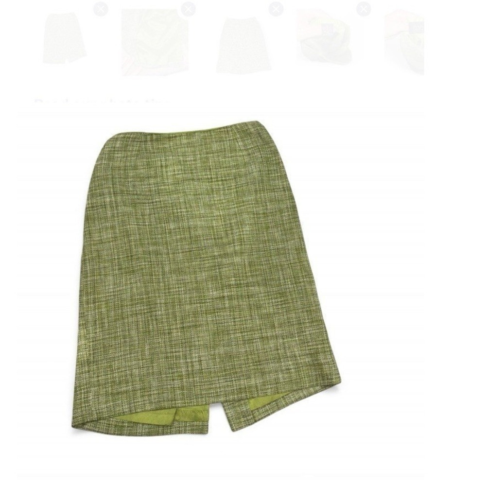 Dana Buchman Womens 100% Silk Tweed Pencil Skirt Green Size 8 Professional Lined
